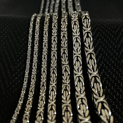 925 Sterling Silver Byzantine Chain Men Necklace