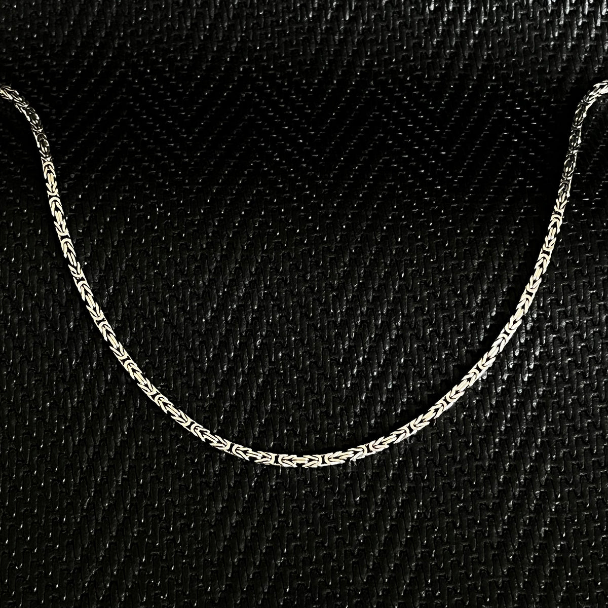 925 Sterling Silver Byzantine Chain Men Necklace