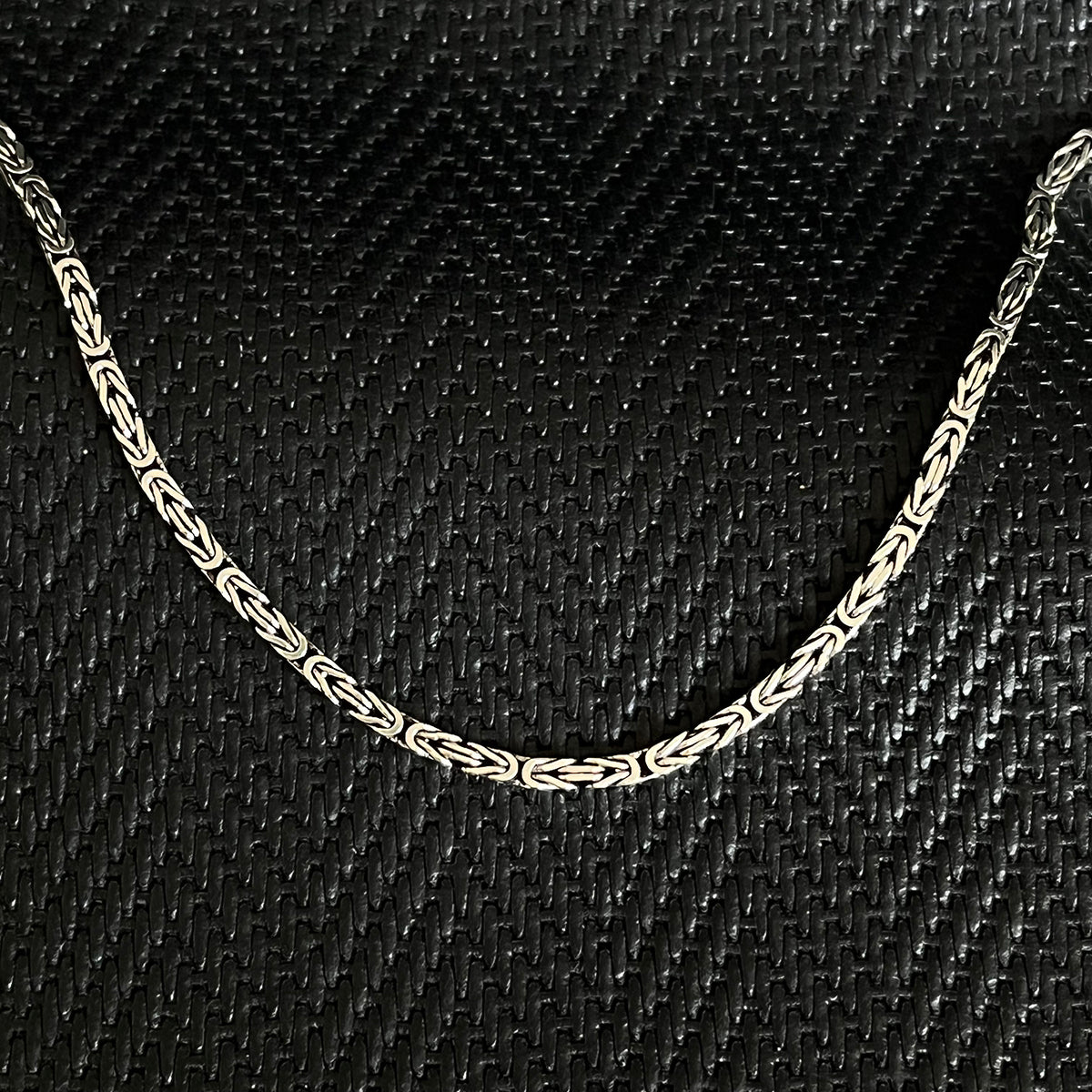 925 Sterling Silver Byzantine Chain Men Necklace