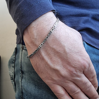 925K Silver Byzantine Men Bracelet