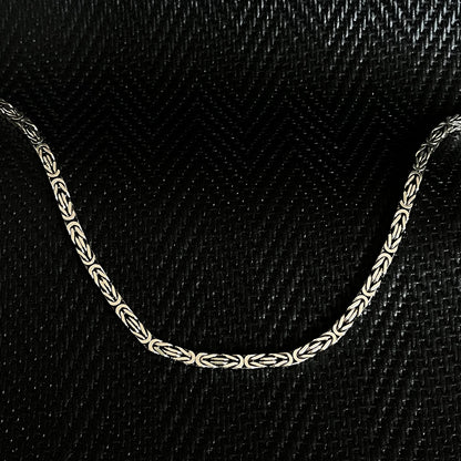 925 Sterling Silver Byzantine Chain Men Necklace