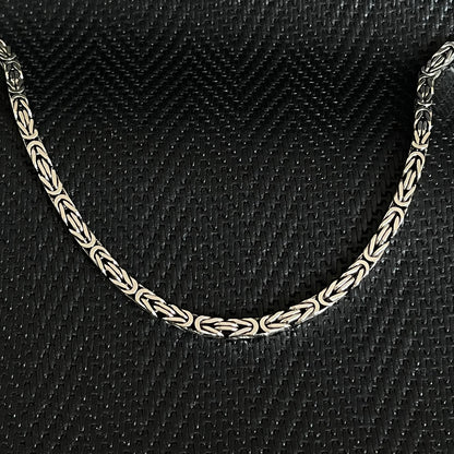 925 Sterling Silver Byzantine Chain Men Necklace