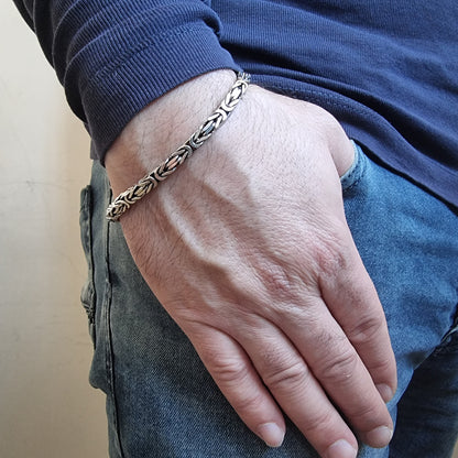 925K Silver Byzantine Men Bracelet