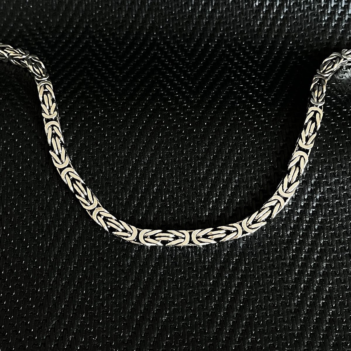 925 Sterling Silver Byzantine Chain Men Necklace