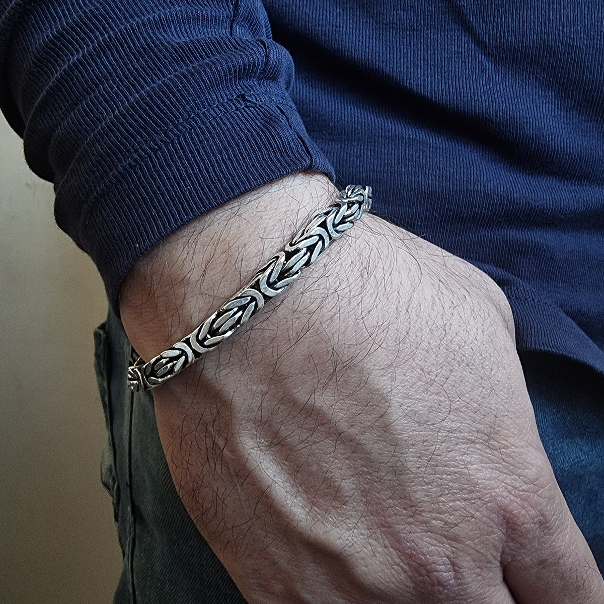 925K Silver Byzantine Men Bracelet