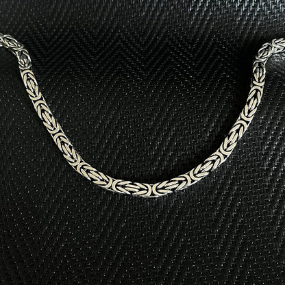 925 Sterling Silver Byzantine Chain Men Necklace