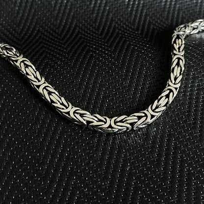 925 Sterling Silver Byzantine Chain Men Necklace