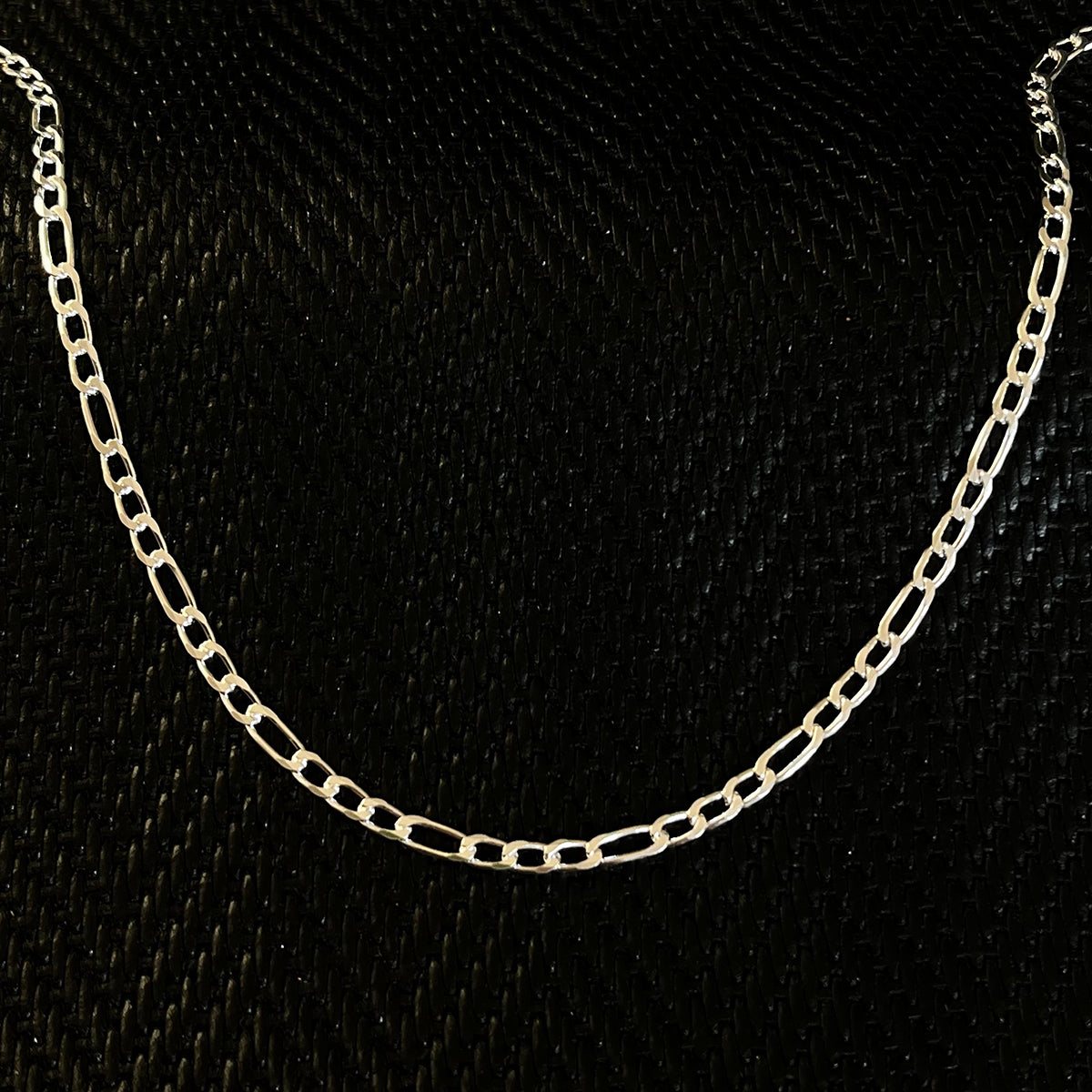 925K Sterling Silver Figaro Chain Men Necklace