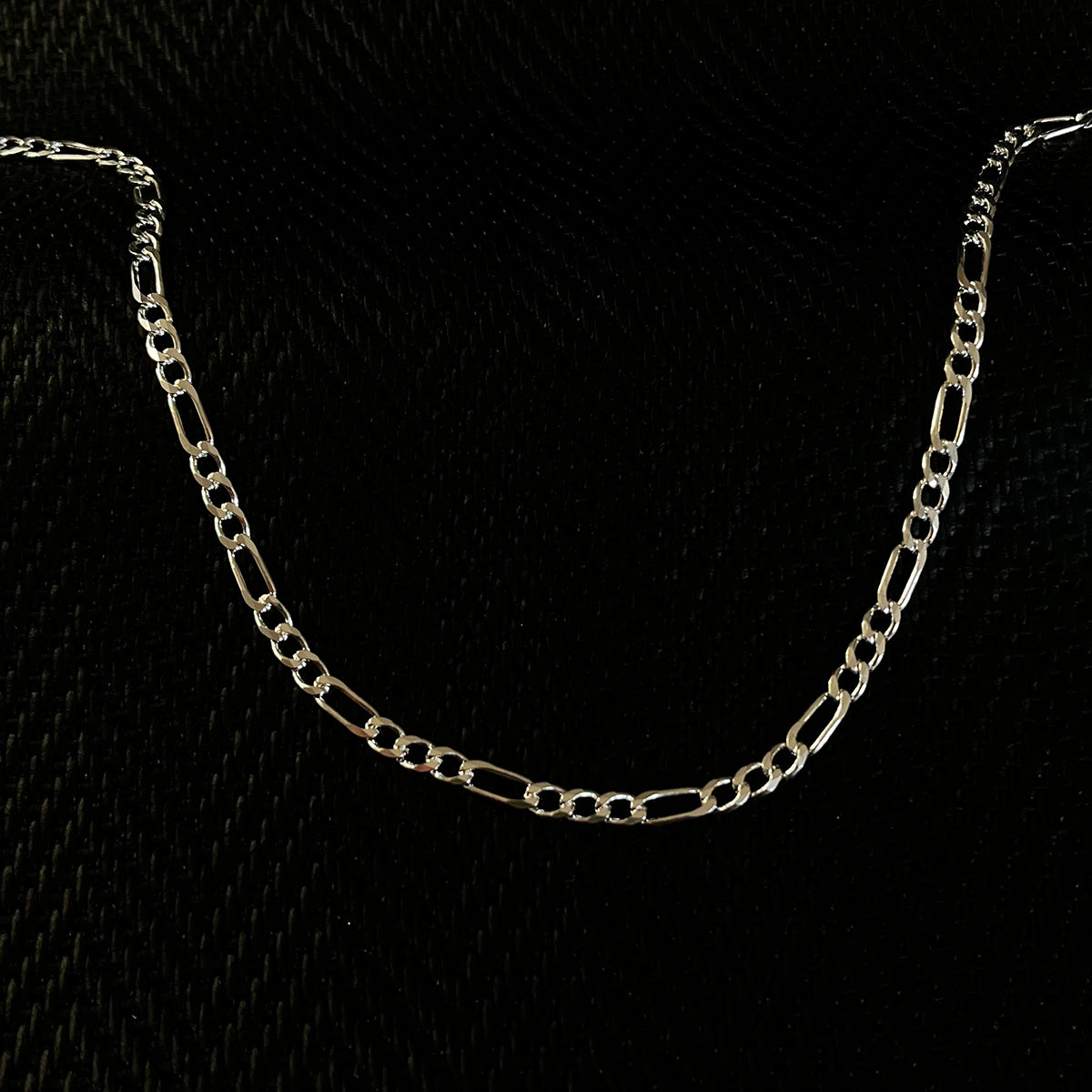 925K Sterling Silver Figaro Chain Men Necklace