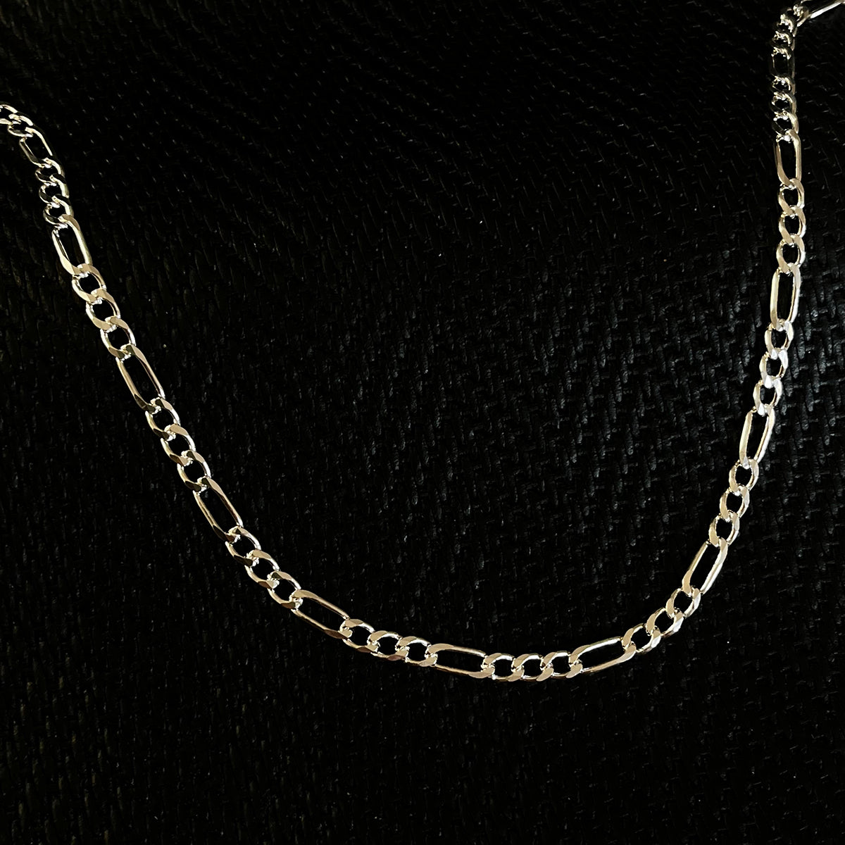 925K Sterling Silver Figaro Chain Men Necklace