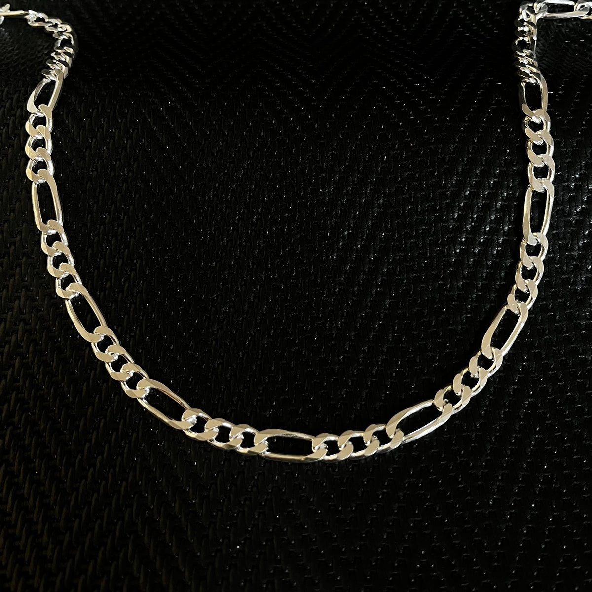 925K Sterling Silver Figaro Chain Men Necklace