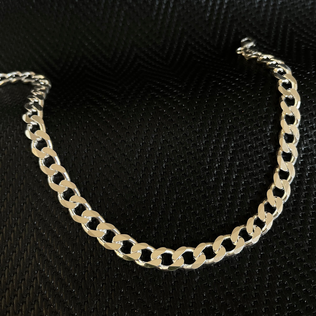 925K Sterling Silver 9mm Sparse Curb Chain Men Necklace