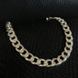 925K Sterling Silver 9mm Sparse Curb Chain Men Bracelet