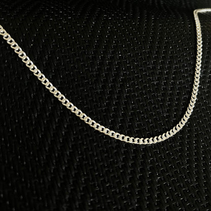 925 Sterling Silver Tight Curb Chain Men Necklace