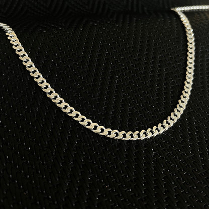 925 Sterling Silver Tight Curb Chain Men Necklace