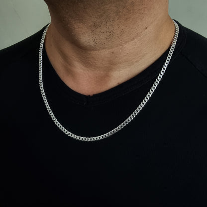 925 Sterling Silver Tight Curb Chain Men Necklace