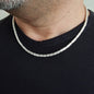 925K Sterling Silver Square Byzantine Chain Men Necklace