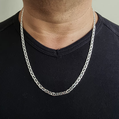 925K Sterling Silver Forsa Marinar Chain Men Necklace