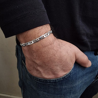 925K Sterling Silver Forsa Marinar Chain Men Bracelet