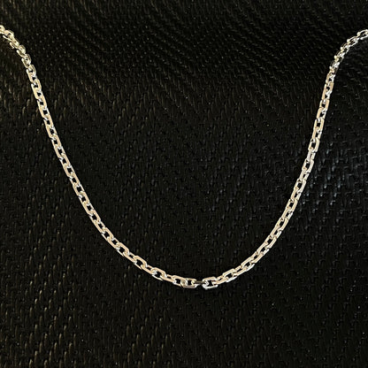 925K Sterling Silver 4 mm Oval Rolo Chain Necklace