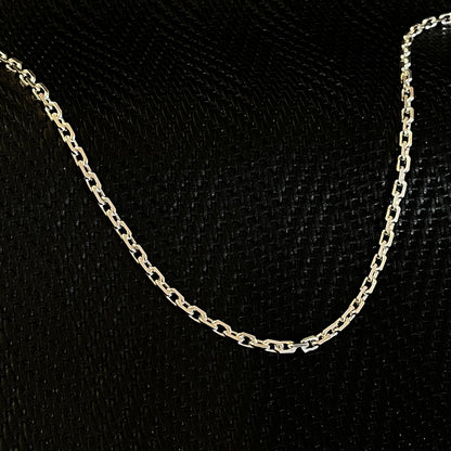 925K Sterling Silver 4 mm Oval Rolo Chain Necklace