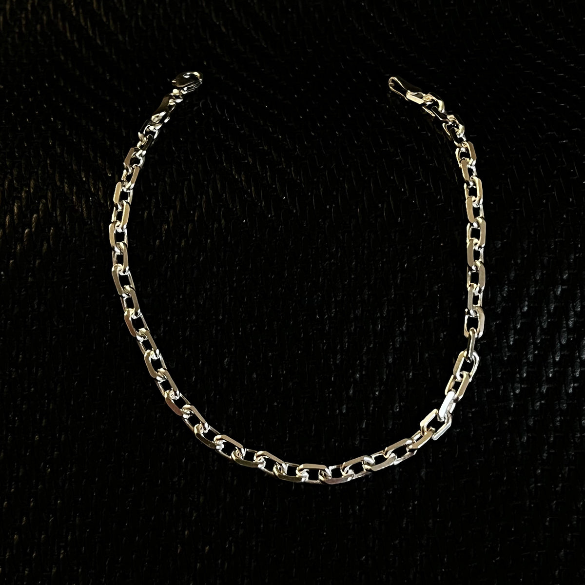 925K Sterling Silver 4 mm Oval Rolo Chain Bracelet