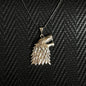 925 Sterling Silver Wolf Head Men Necklace