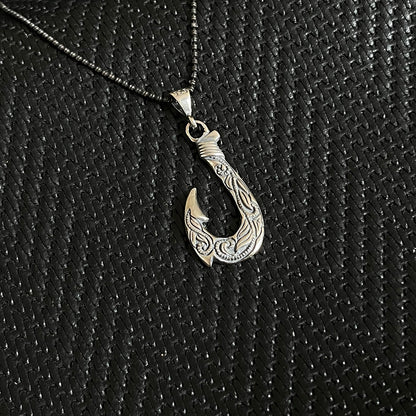 925 Sterling Silver Anchor Art Deco Men Neckalce