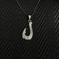 925 Sterling Silver Anchor Art Deco Men Neckalce