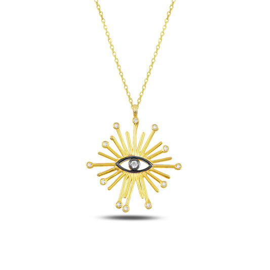 925 Sterling Silver Shinning Eye Necklace