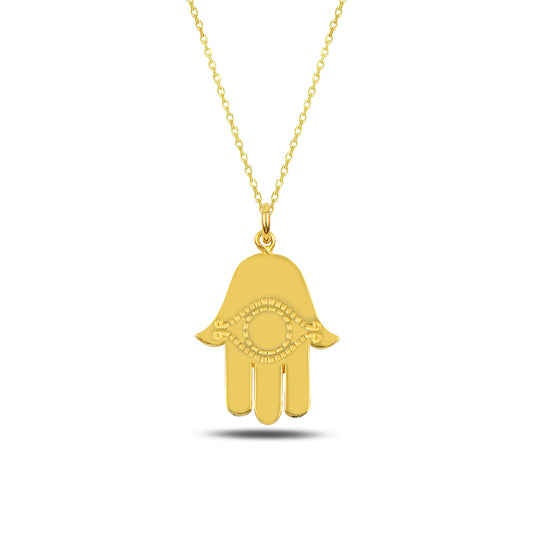 925 Sterling Silver Hamsa Hand Necklace