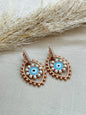 Rose Gold Plated 925 Silver Evil Eye Pearl Women Earring