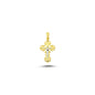 14K Yellow and White Gold Jesus Cross Charm Necklace