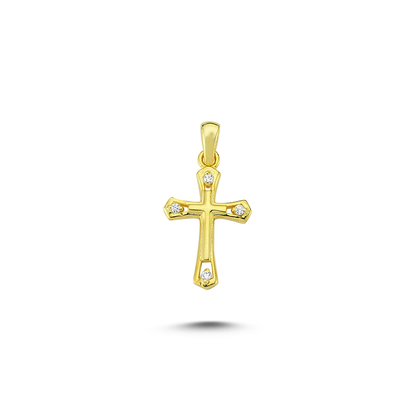 14K Gold Cross Charm Necklace