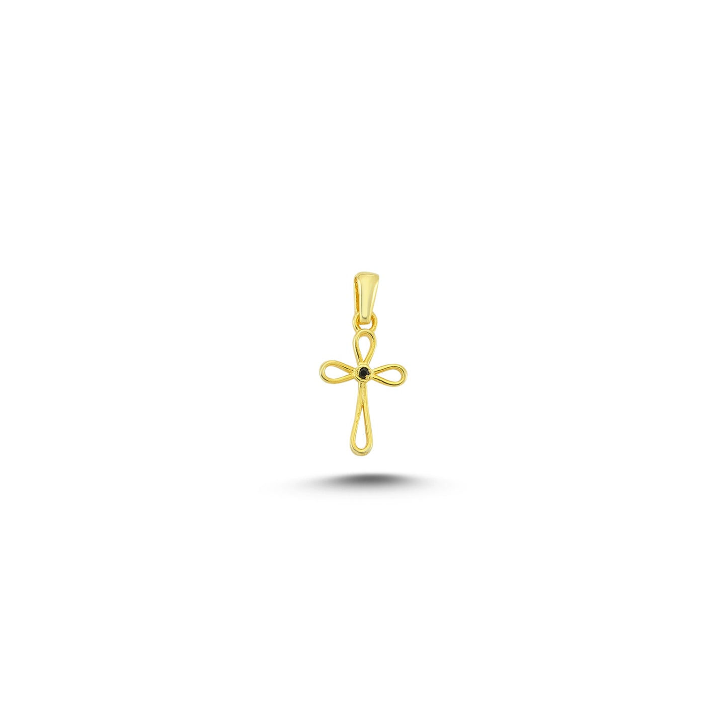 14K Gold Cross Charm Necklace