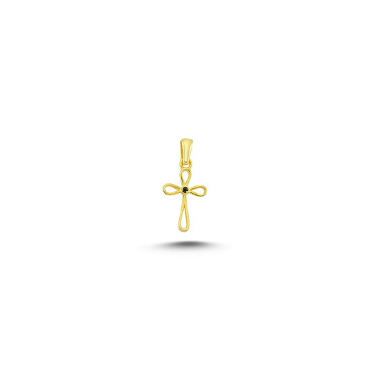 14K Gold Cross Charm Necklace