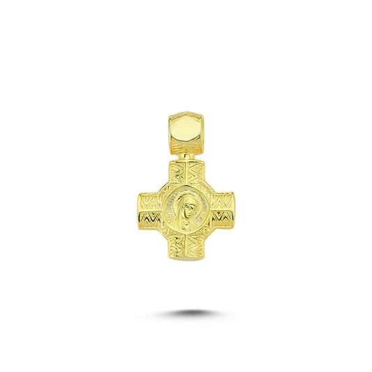 14K Gold Virgin Mary Charm Necklace