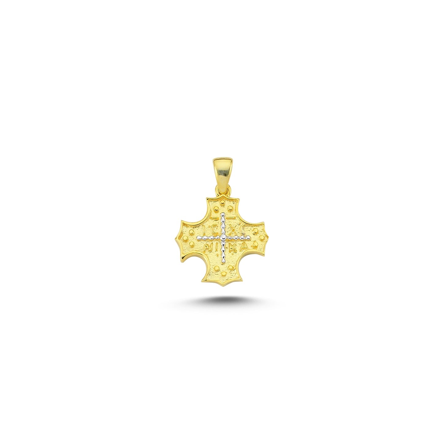 14K Gold St.Helen Constantine Cross Charm Necklace