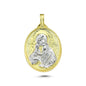 14K Gold Mother Mary with Jesus Charm Necklace