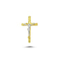 14K Yellow and White Gold Cross Charm Necklace