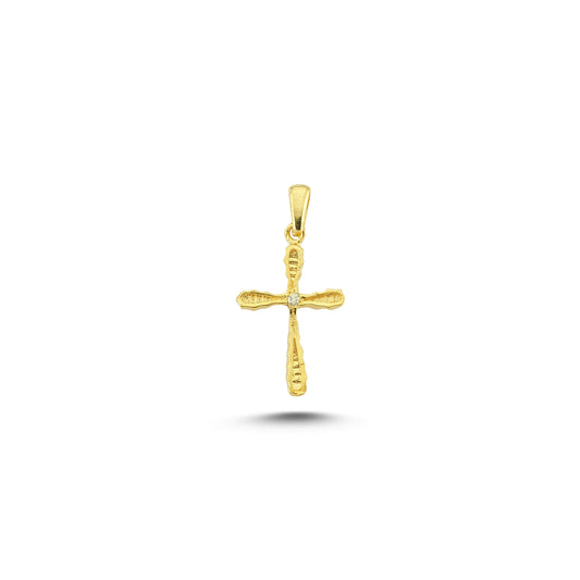 14K Gold Cross Charm Necklace