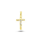 14K Yellow and White Gold Cross Charm Necklace