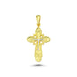 14K Yellow and White Gold Cross Charm Necklace