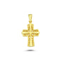 14K Gold Filigree Crucifix Cross Pendant