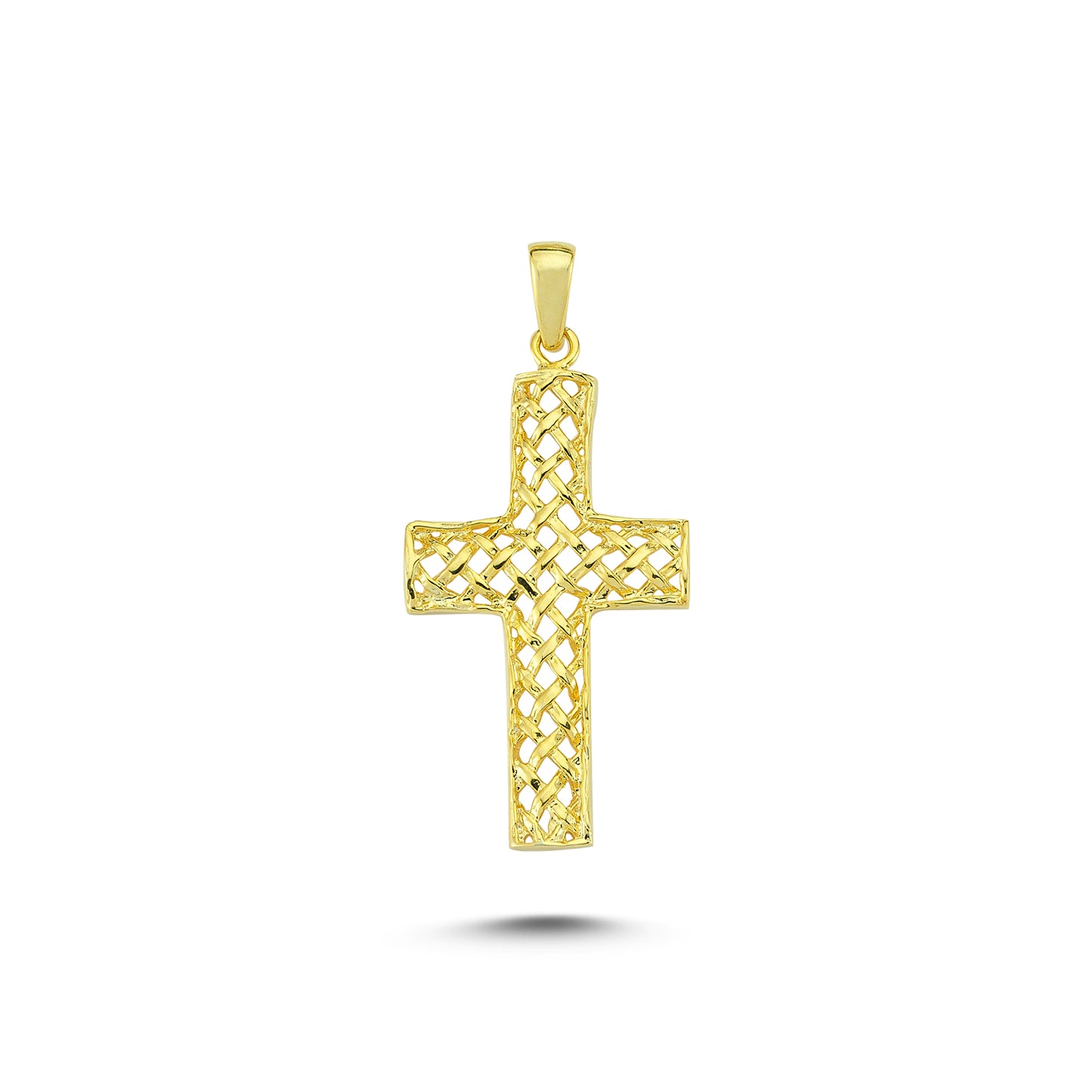 14K Gold Filigree Crucifix Cross Pendant