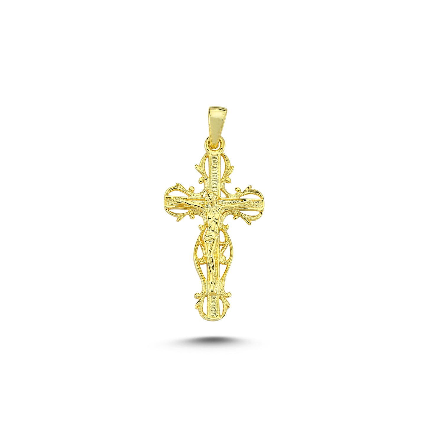 14K Gold Jesus Christ Charm Necklace