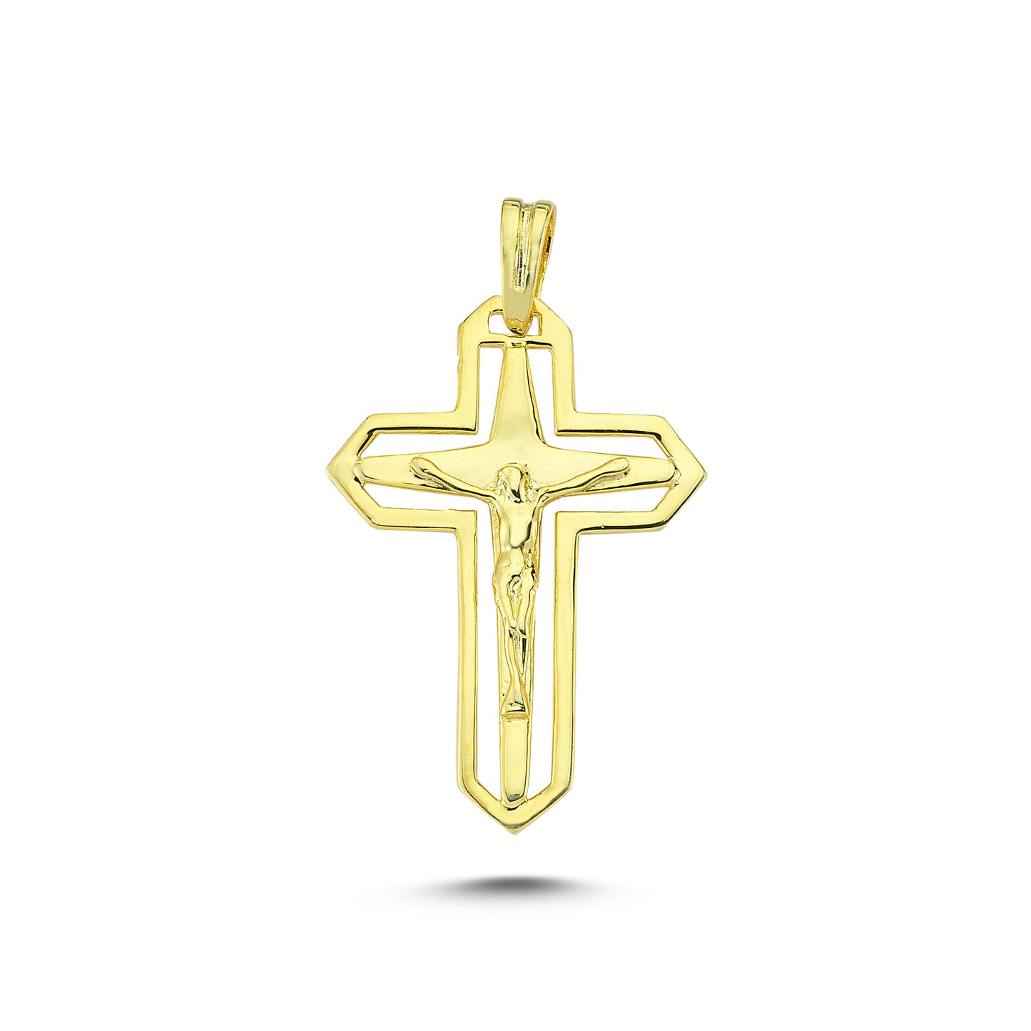 14K Gold Jesus Christ Charm Necklace