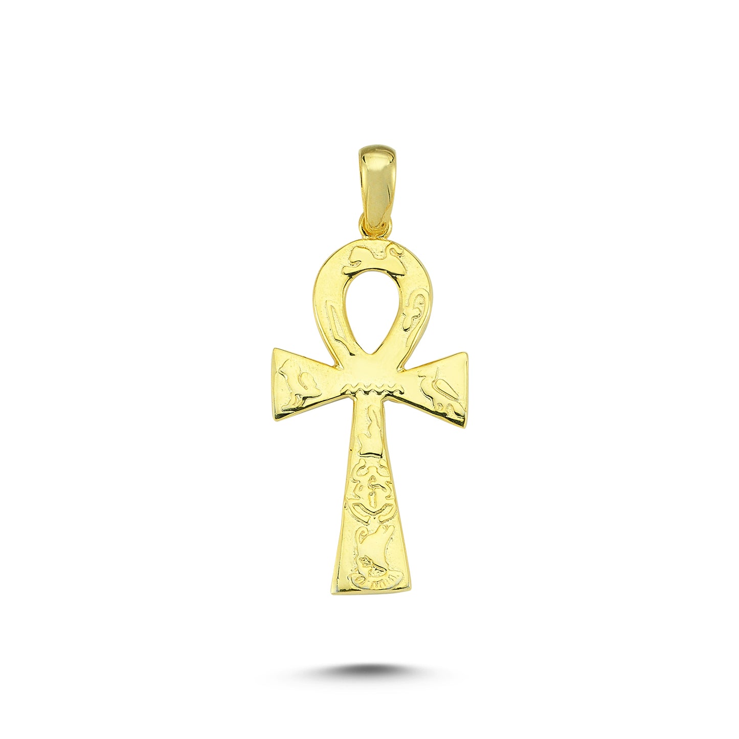 14K Gold Golden Life Cross Charm Necklace