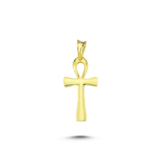 14K Gold Golden Life Cross Charm Necklace