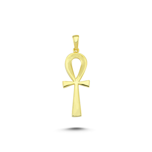 14K Gold Golden Life Cross Charm Necklace